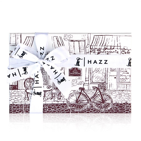 Hazz Makaron Kutusu 12Li (Paris Cafe)  ( Çilek - Vanilya - AntepFıstıkli )